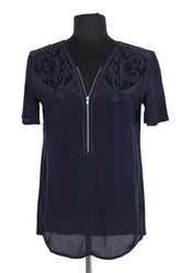 Blouse The Kooples Marine en Synthétique, taille S - Seconde Main