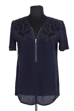 Blouse The Kooples Marine en Synthétique, taille S - Seconde Main