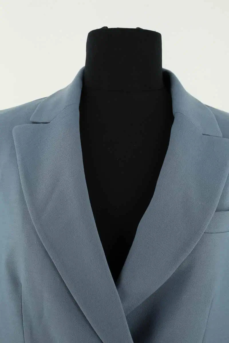 Blazer Maje Bleu en Laine