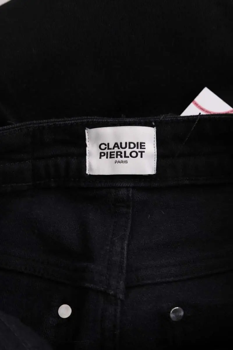 Jean droit Claudie Pierlot Noir en Coton - élasthanne