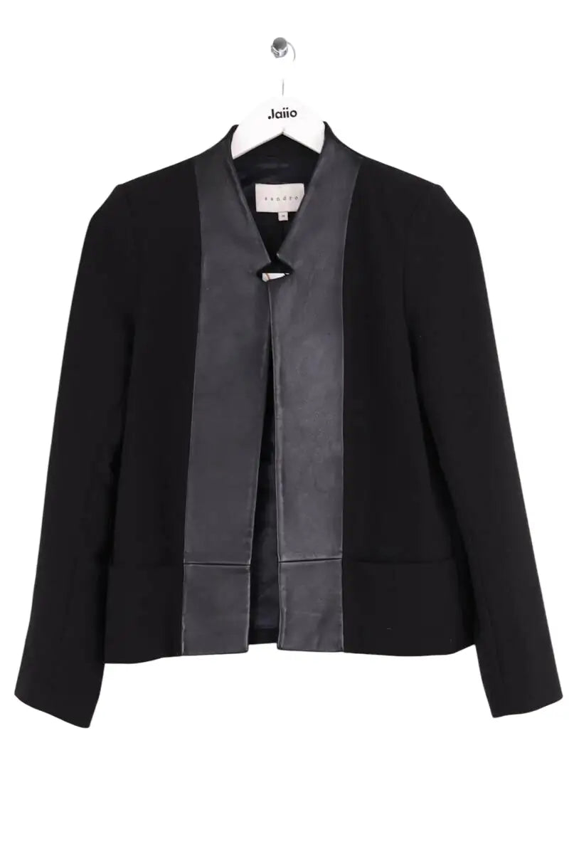 Blazer Sandro Noir en Laine, taille S - Seconde Main