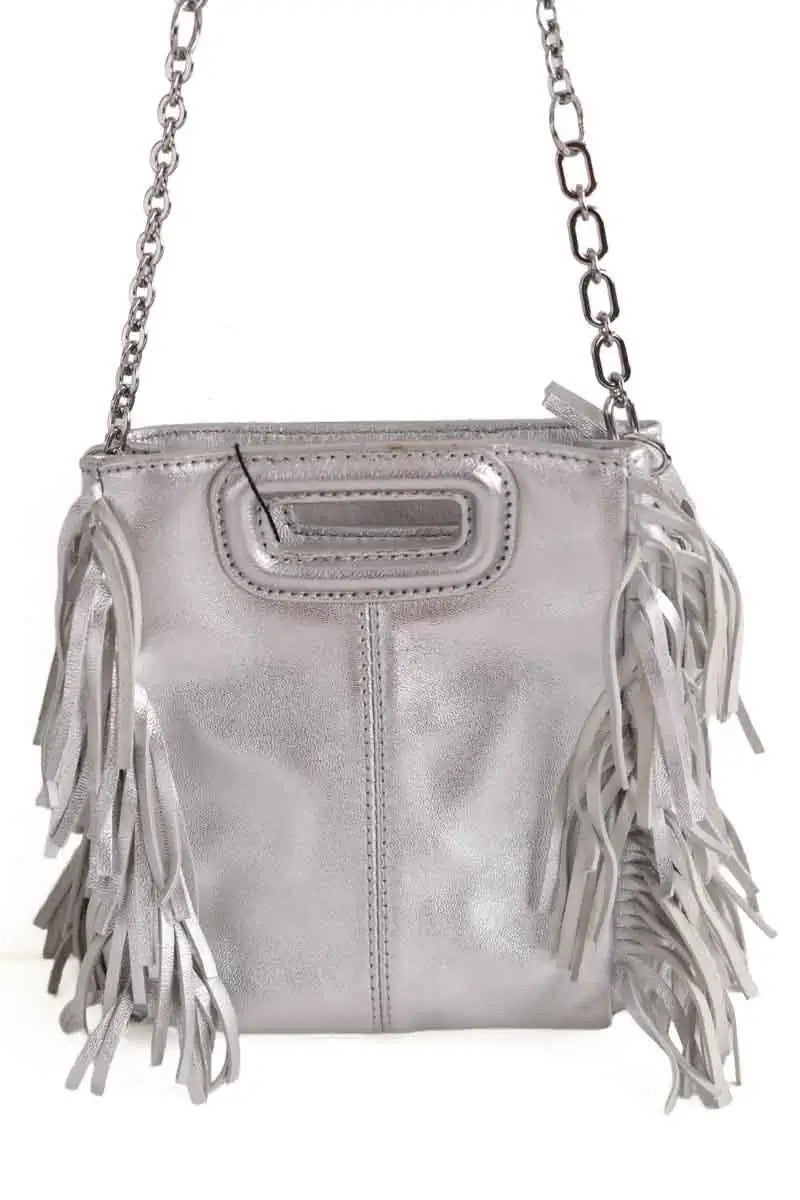 Sac à bandoulière Maje Argent en Cuir
