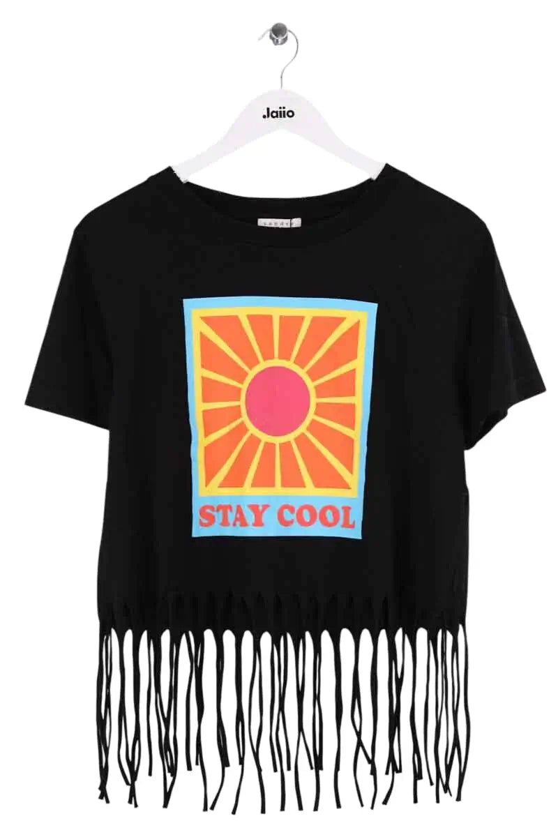 T-shirt Sandro Noir en Coton, taille S - Seconde Main