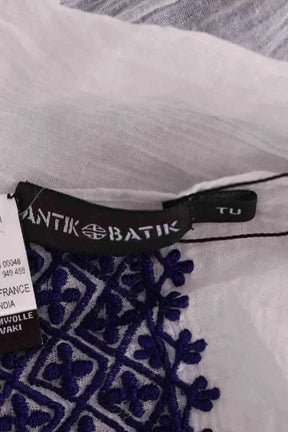 Étole Antik Batik Blanc en Coton
