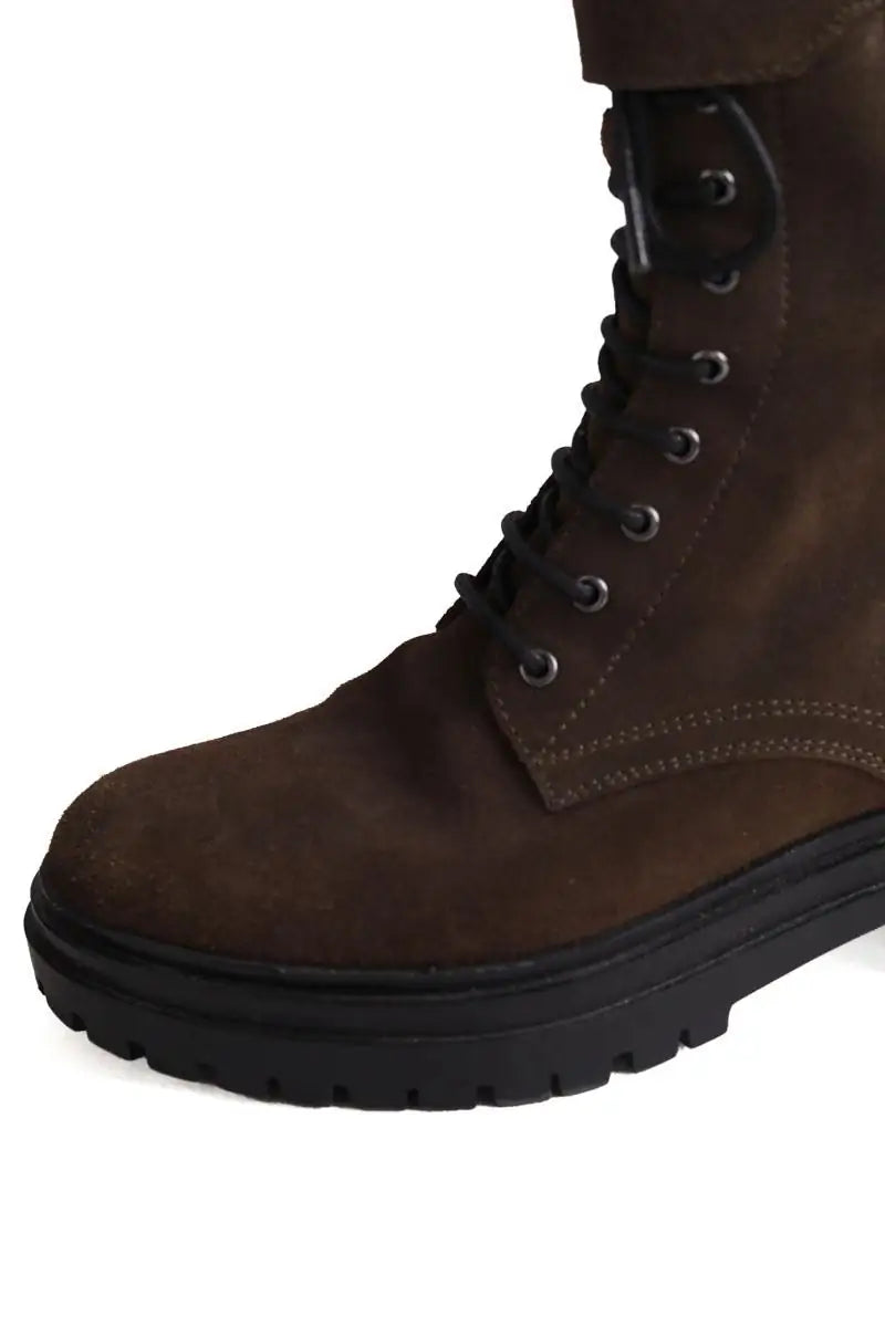 Boots à lacets Bruno Premi Marron en Daim
