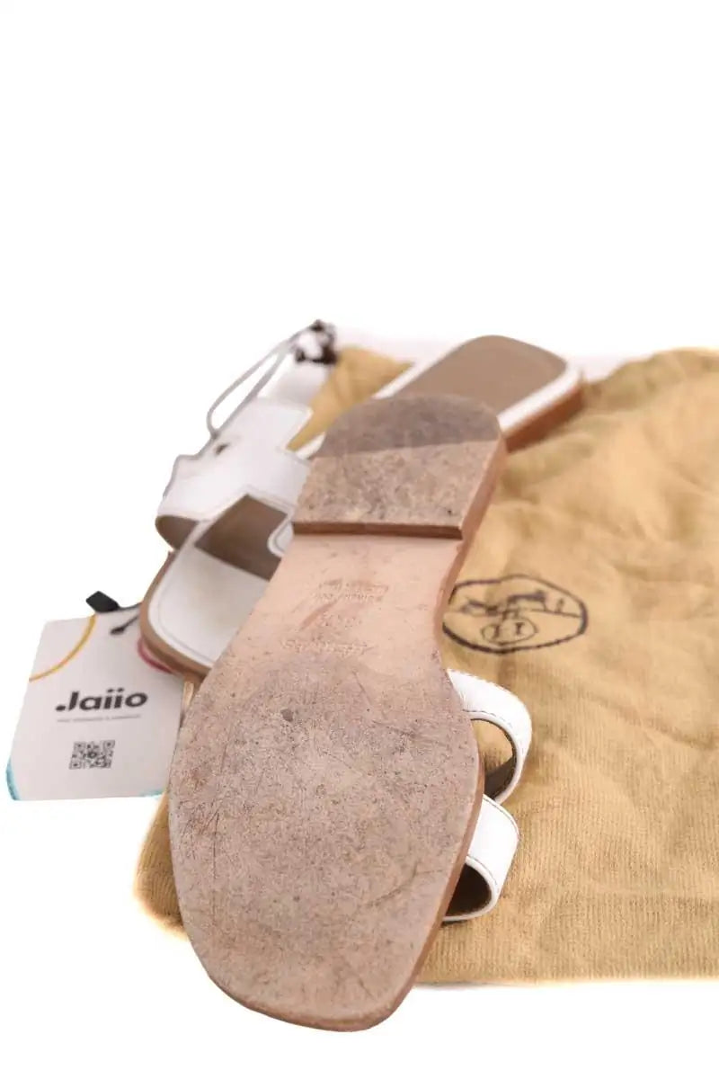 Sandales Oran Hermès ORAN Blanc en Cuir