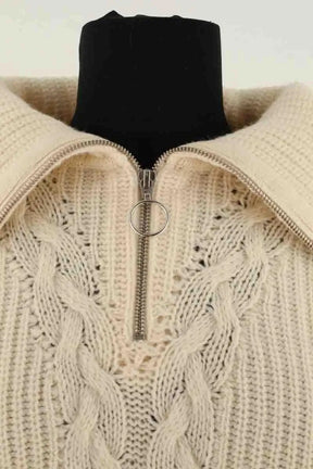 Pull Sandro Ecru en Laine
