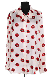 Blouse Khaite Rouge en Soie, taille XL - Seconde Main