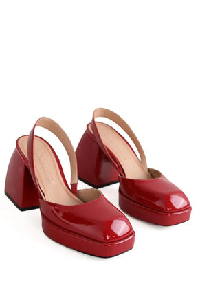 Talons Nodaleto Rouge en Cuir