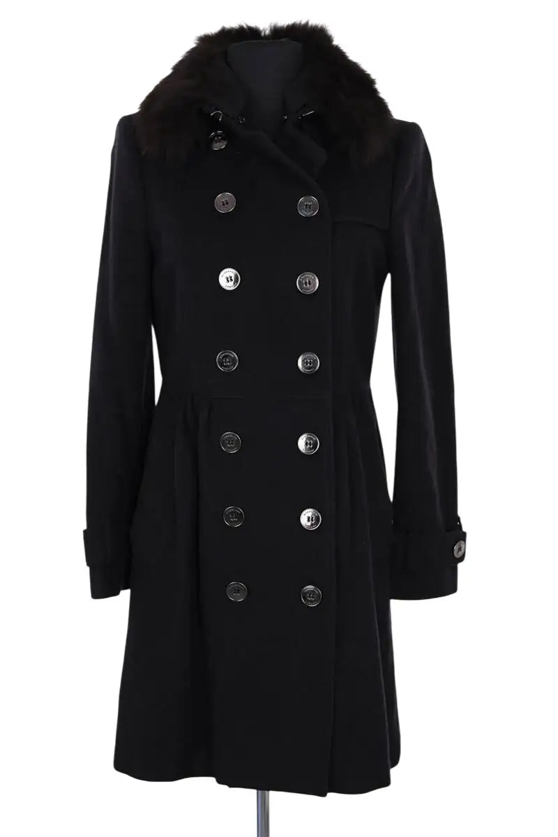 Manteau Burberry Noir en Laine, taille XS - Seconde Main