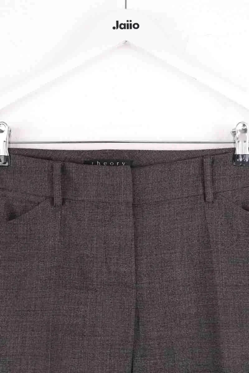 Pantalon droit Theory Beige en Laine