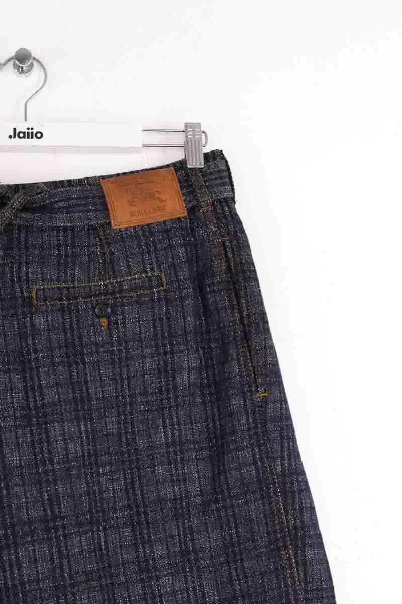 Pantalon large Burberry Bleu en Coton