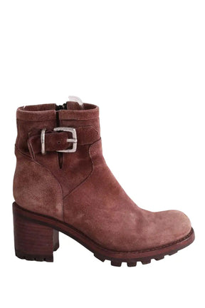 Boots à boucles Free Lance Bordeaux en Daim, taille 38 - Seconde Main