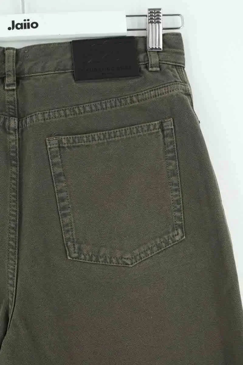 Pantalon droit Laurence Bras Kaki en Coton