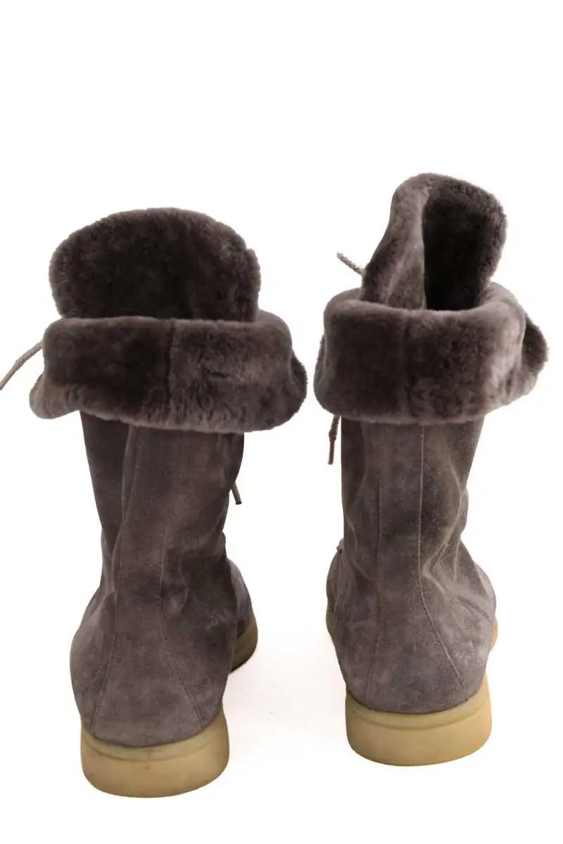 Bottes Loro Piana Gris en Daim