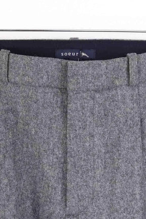 Pantalon large Soeur Etretat Gris en Laine
