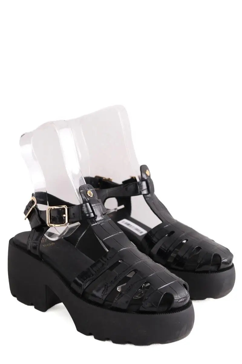 Sandales Maje Noir en Cuir