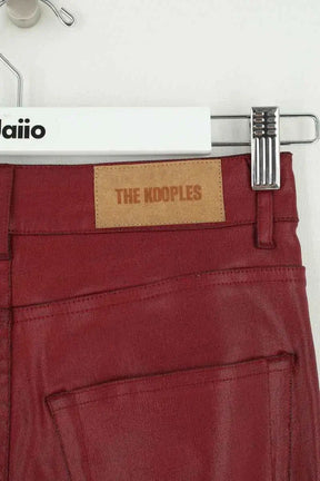 Pantalon The Kooples Bordeaux en Cuir