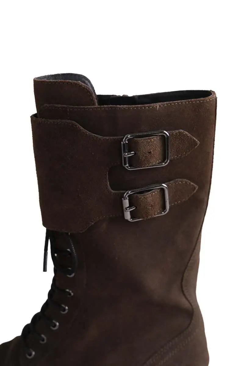 Boots à lacets Bruno Premi Marron en Daim