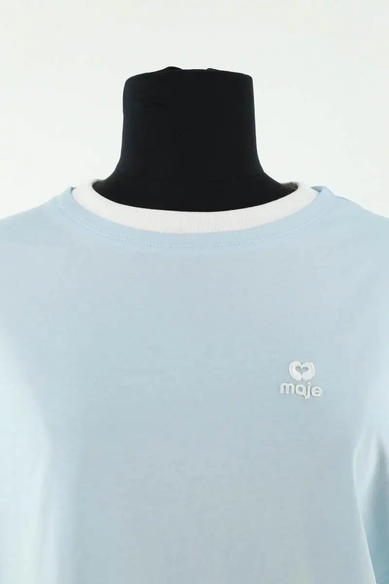 T-shirt Maje Bleu en Coton