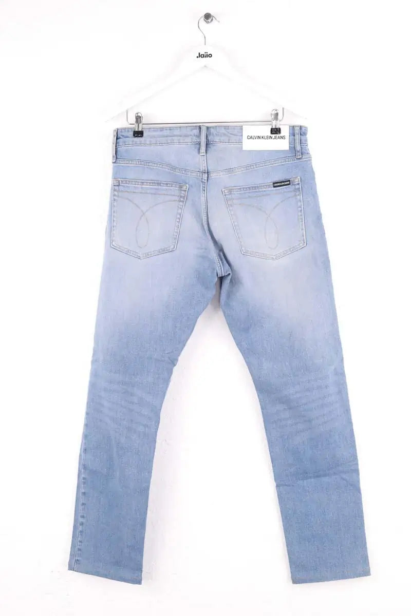 Jean slim Calvin Klein Bleu en Coton