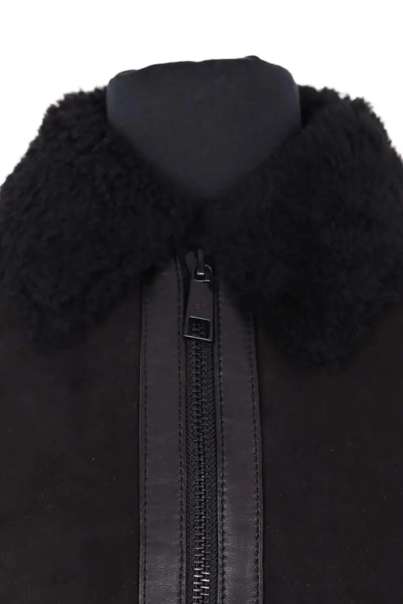Manteau The Kooples Noir en Daim
