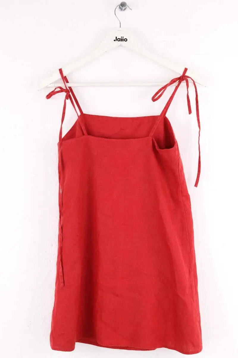 Top sans manche Reformation Rouge en Lin