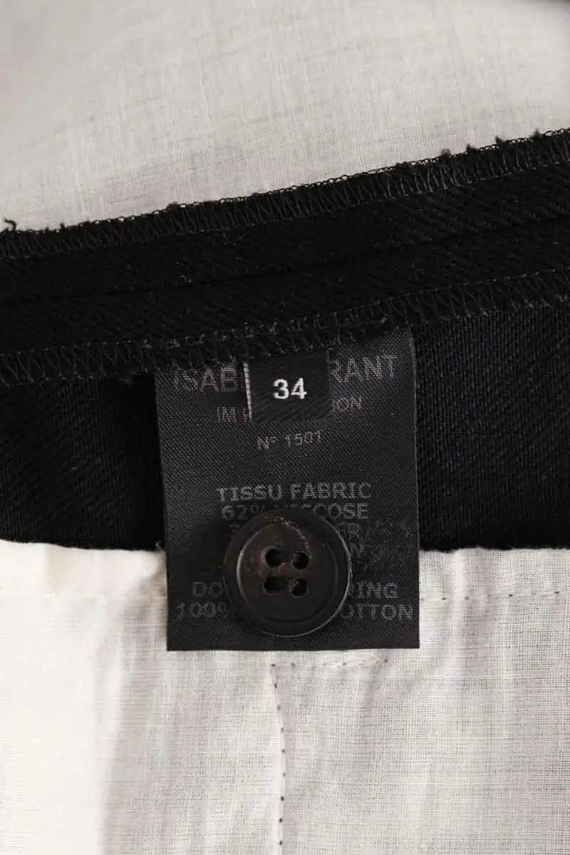 Pantalon droit Isabel Marant Noir en Viscose