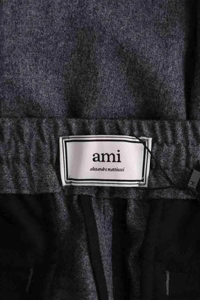 Pantalon droit Ami Gris en Laine