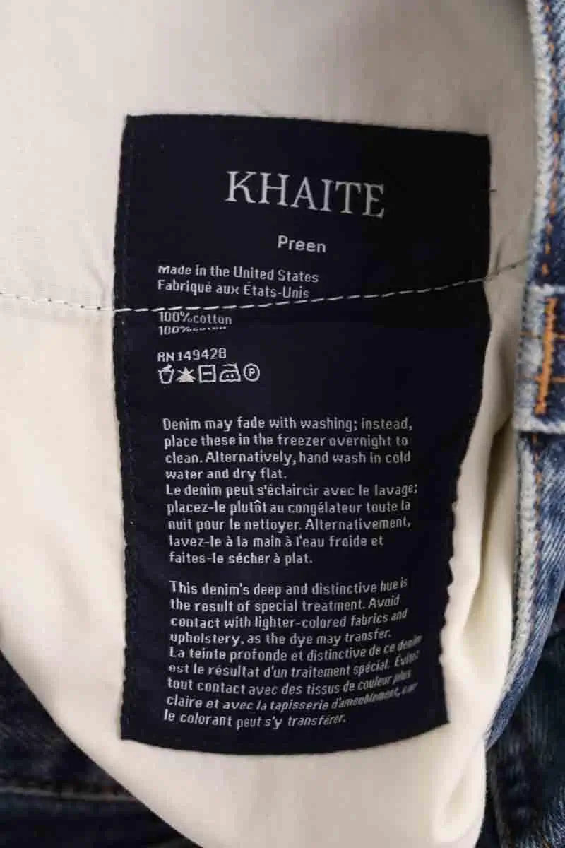 Jean droit Khaite Bleu en Coton