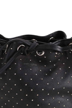 Sac à bandoulière Saint Laurent Sac Seau Emmanuelle Noir en Cuir