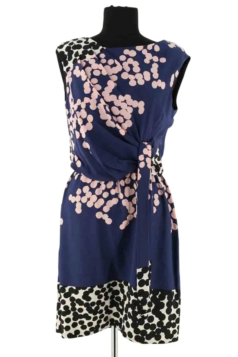 Robe Diane Von Furstenberg Marine en Viscose, taille S - Seconde Main