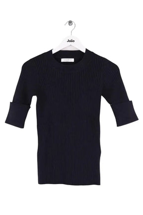 Top Sandro Marine en Coton, taille S - Seconde Main