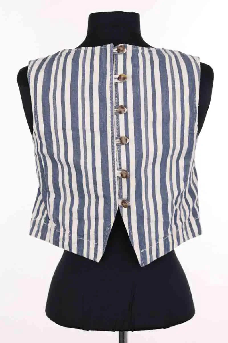 Top sans manche Sézane Bleu en Coton