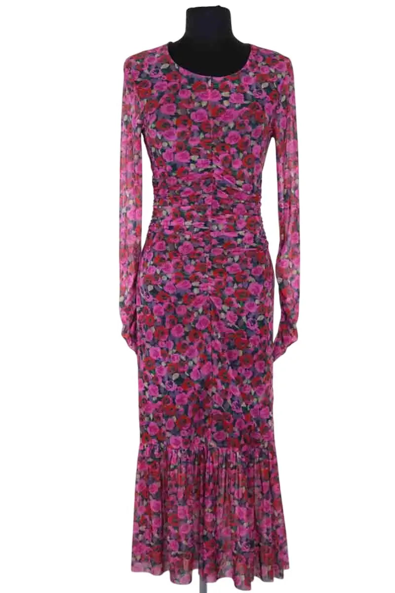 Robe Ganni Rose en Synthétique, taille XS - Seconde Main