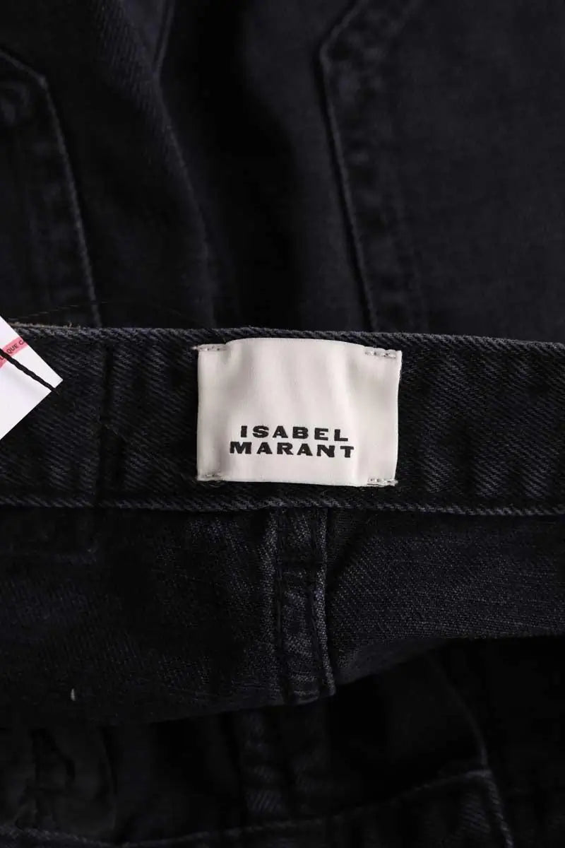 Jean large Isabel Marant Noir en Coton