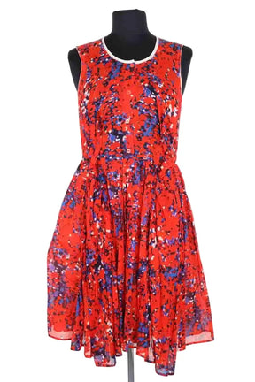 Robe Carven Rouge en Coton, taille S - Seconde Main