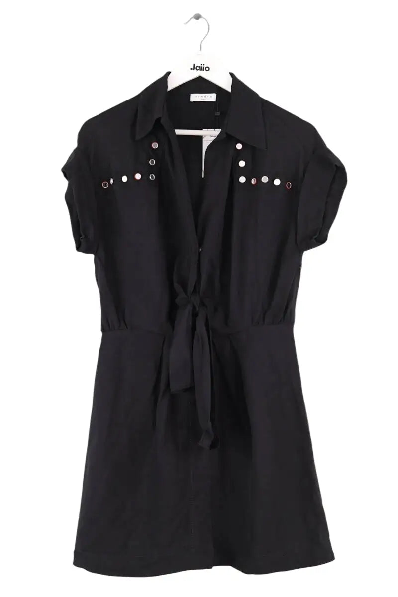 Robe Sandro Noir en Viscose, taille M - Seconde Main