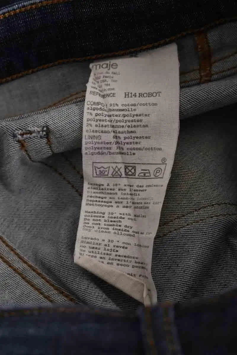 Jean slim Maje Other Bleu en Coton