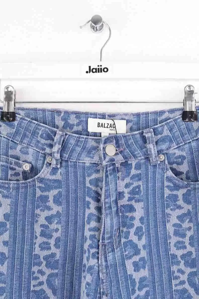 Jean large Balzac Bleu en Coton