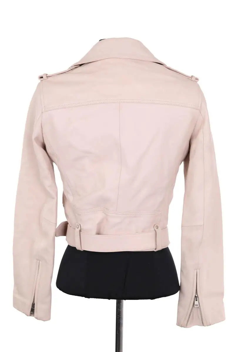 Veste Maje Rose en Cuir