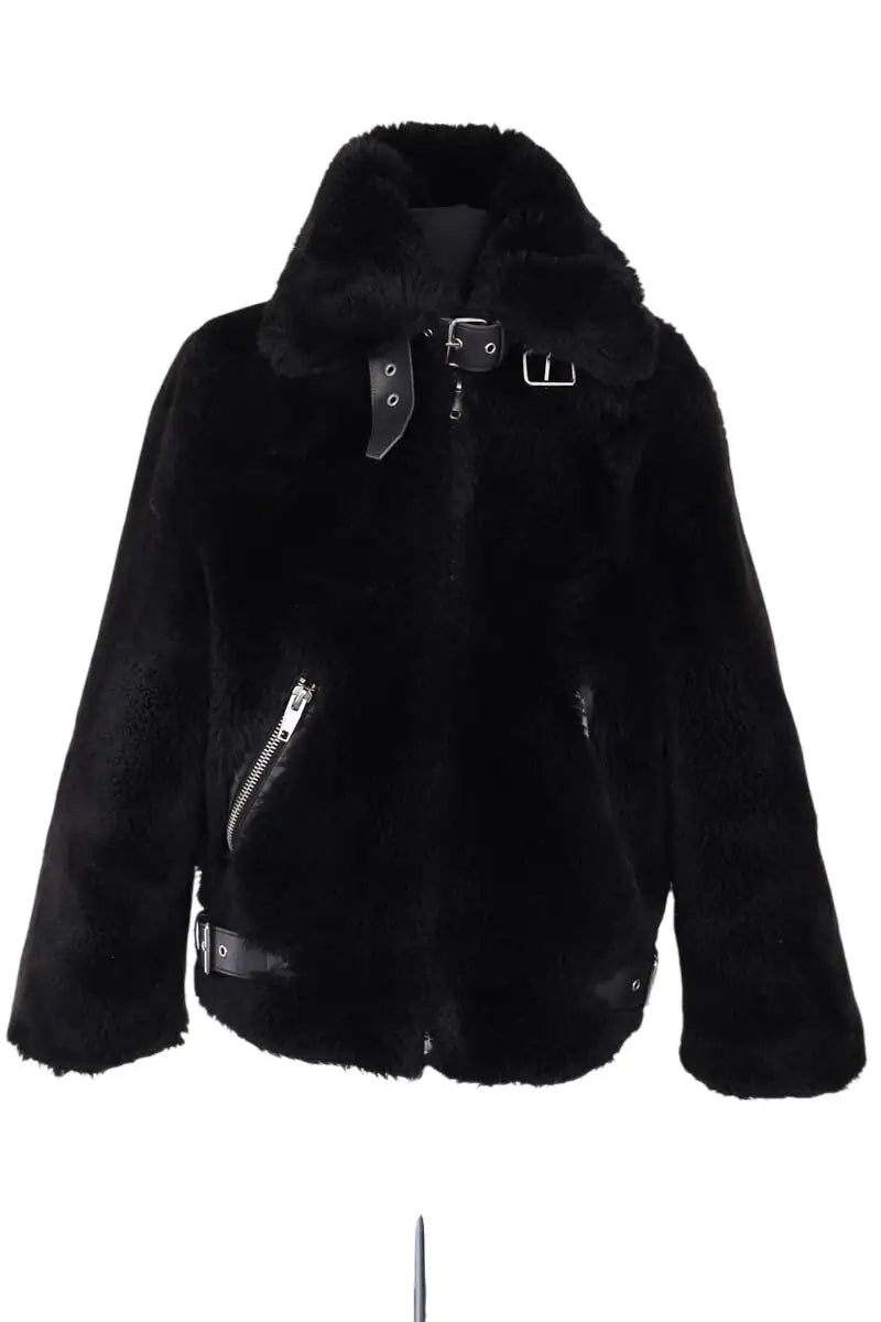 Manteau The Kooples Noir en Synthétique, taille XS - Seconde Main