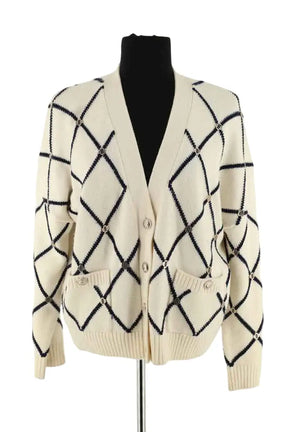 Cardigan Maje Blanc en Synthétique, taille S - Seconde Main