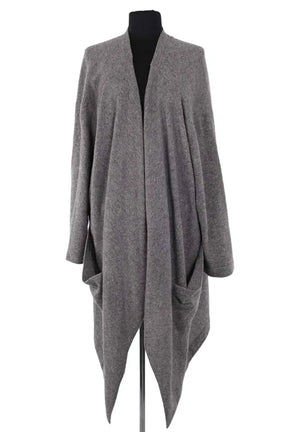 Cardigan Yohji Yamamoto Gris en Laine, taille M - Seconde Main