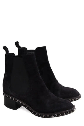 Boots à boucles Chanel Noir en Daim