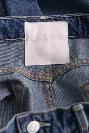 Jean droit Mother The Reifler Early Blue Bleu en Coton