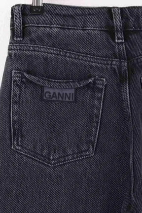 Jean large Ganni Anthracite en Coton