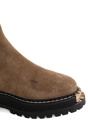 Boots motardes Sandro Beige en Daim