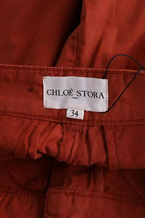 Pantalon droit Chloé Stora Orange en Coton