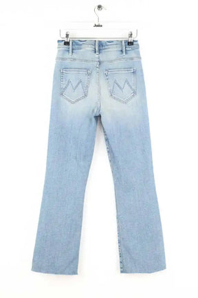 Jean droit Mother The Hustler Ankle Fray Bleu en Coton
